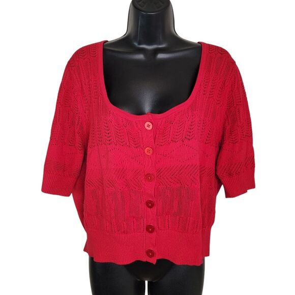 Torrid Vintage Red Cardigan Sweater Shrug Size 2 2x - Picture 1 of 5